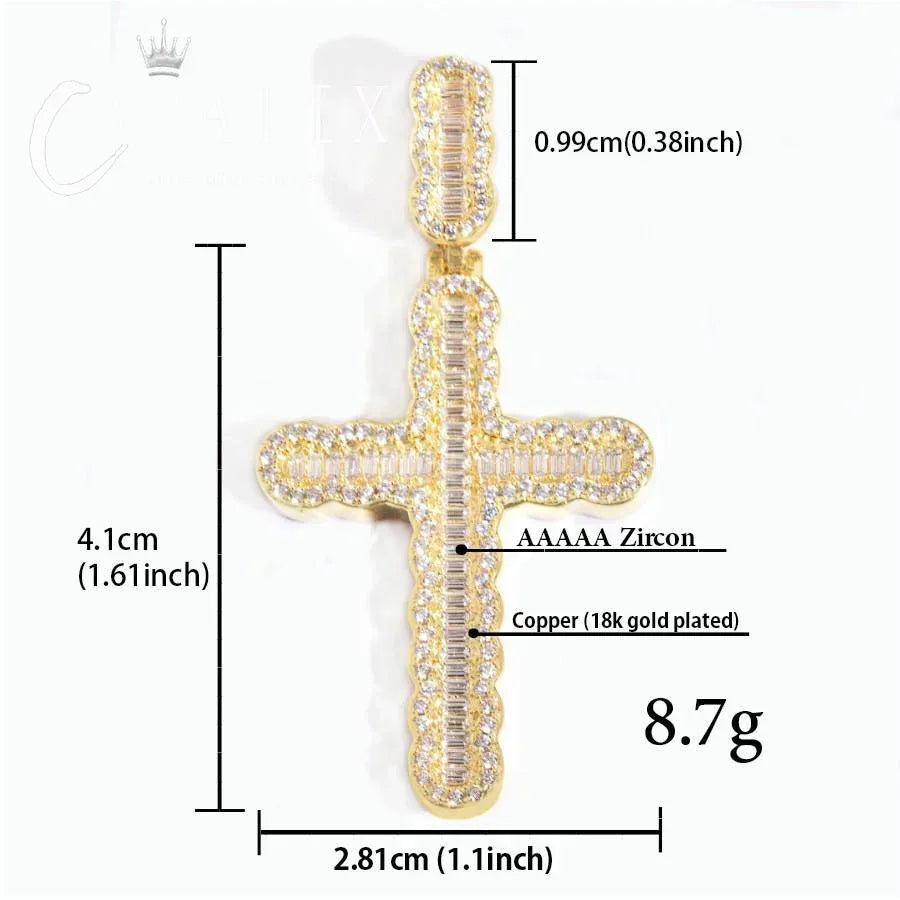 Trendy Ladder Cross Pendant Necklace | Hip Hop Bling Jewelry - CaratixJewelry