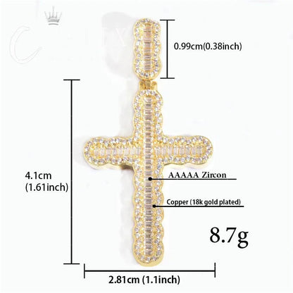Trendy Ladder Cross Pendant Necklace | Hip Hop Bling Jewelry - CaratixJewelry