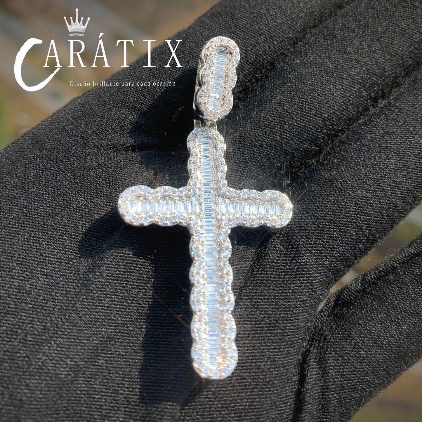 Trendy Ladder Cross Pendant Necklace | Hip Hop Bling Jewelry - CaratixJewelry