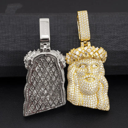 Unique Jesus Head Hip-Hop Pendant – S925 Silver D Color Moissanite Jewelry - CaratixJewelry