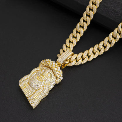 Unique Jesus Head Hip-Hop Pendant – S925 Silver D Color Moissanite Jewelry - CaratixJewelry