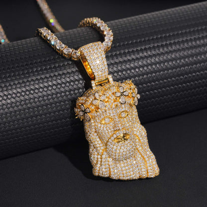 Unique Jesus Head Hip-Hop Pendant – S925 Silver D Color Moissanite Jewelry - CaratixJewelry
