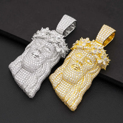 Unique Jesus Head Hip-Hop Pendant – S925 Silver D Color Moissanite Jewelry - CaratixJewelry