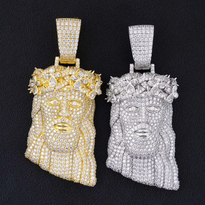 Unique Jesus Head Hip-Hop Pendant – S925 Silver D Color Moissanite Jewelry - CaratixJewelry