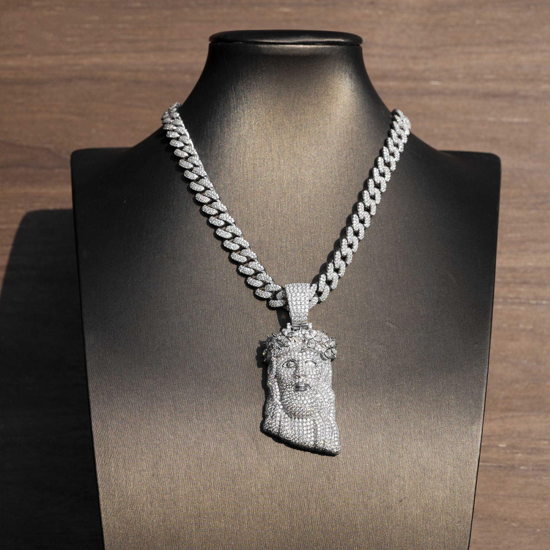 Unique Jesus Head Hip-Hop Pendant – S925 Silver D Color Moissanite Jewelry - CaratixJewelry