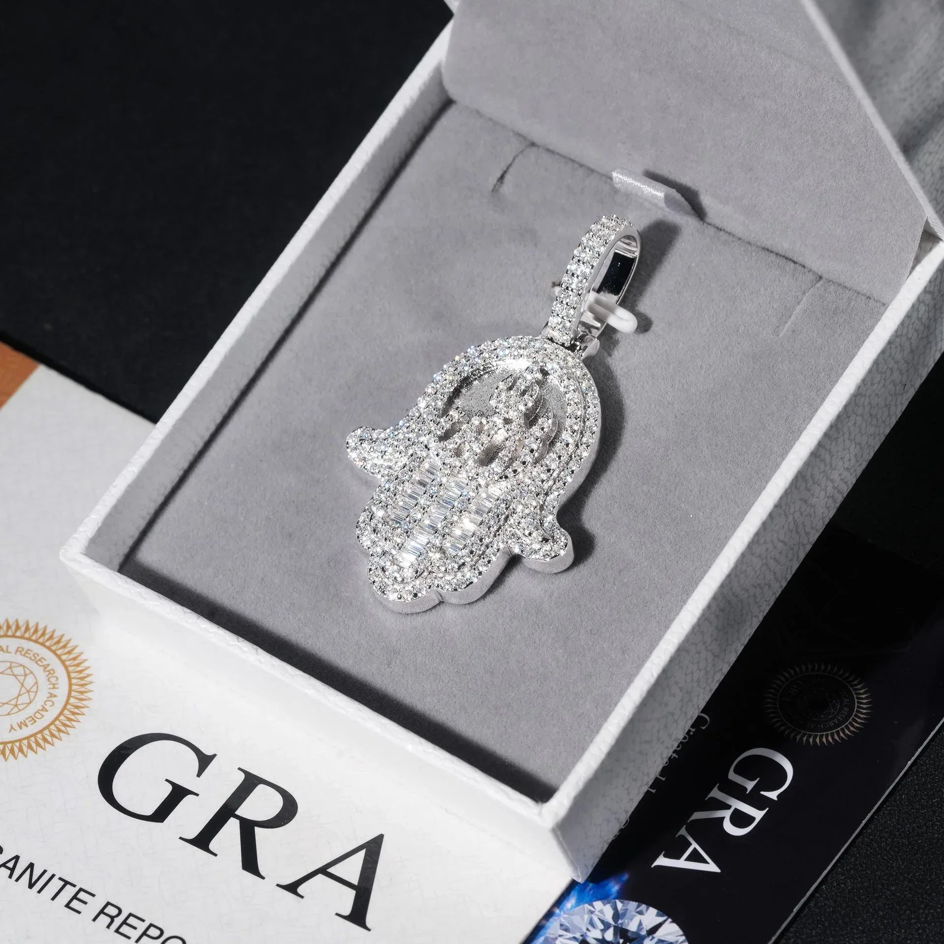 Unisex Hip Hop Moissanite Pendant – 925 Sterling Silver Iced-Out Moissanite Necklace Charm - CaratixJewelry