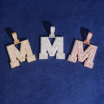 Unisex Letter Pendant – 925 Sterling Silver Moissanite Hip Hop Iced-Out Alphabet Jewelry - CaratixJewelry