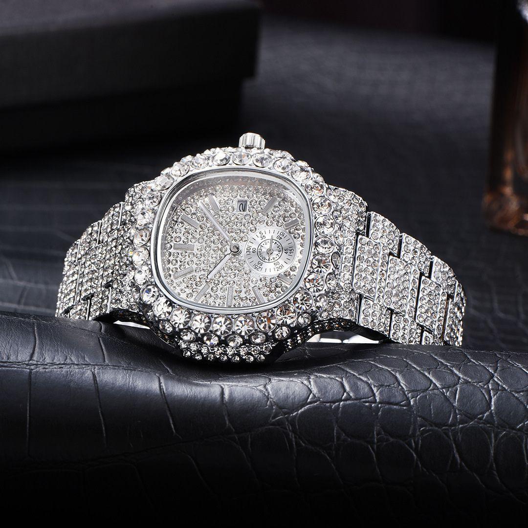 VVS Full Ice Date Special Minute Hand Iced Out Watch - CaratixJewelry