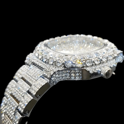 VVS Full Ice Date Special Minute Hand Iced Out Watch - CaratixJewelry