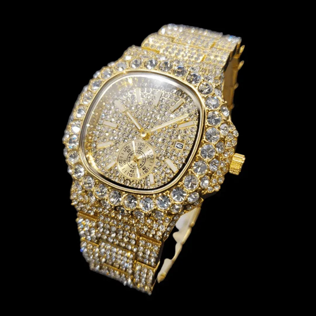 VVS Full Ice Date Special Minute Hand Iced Out Watch - CaratixJewelry