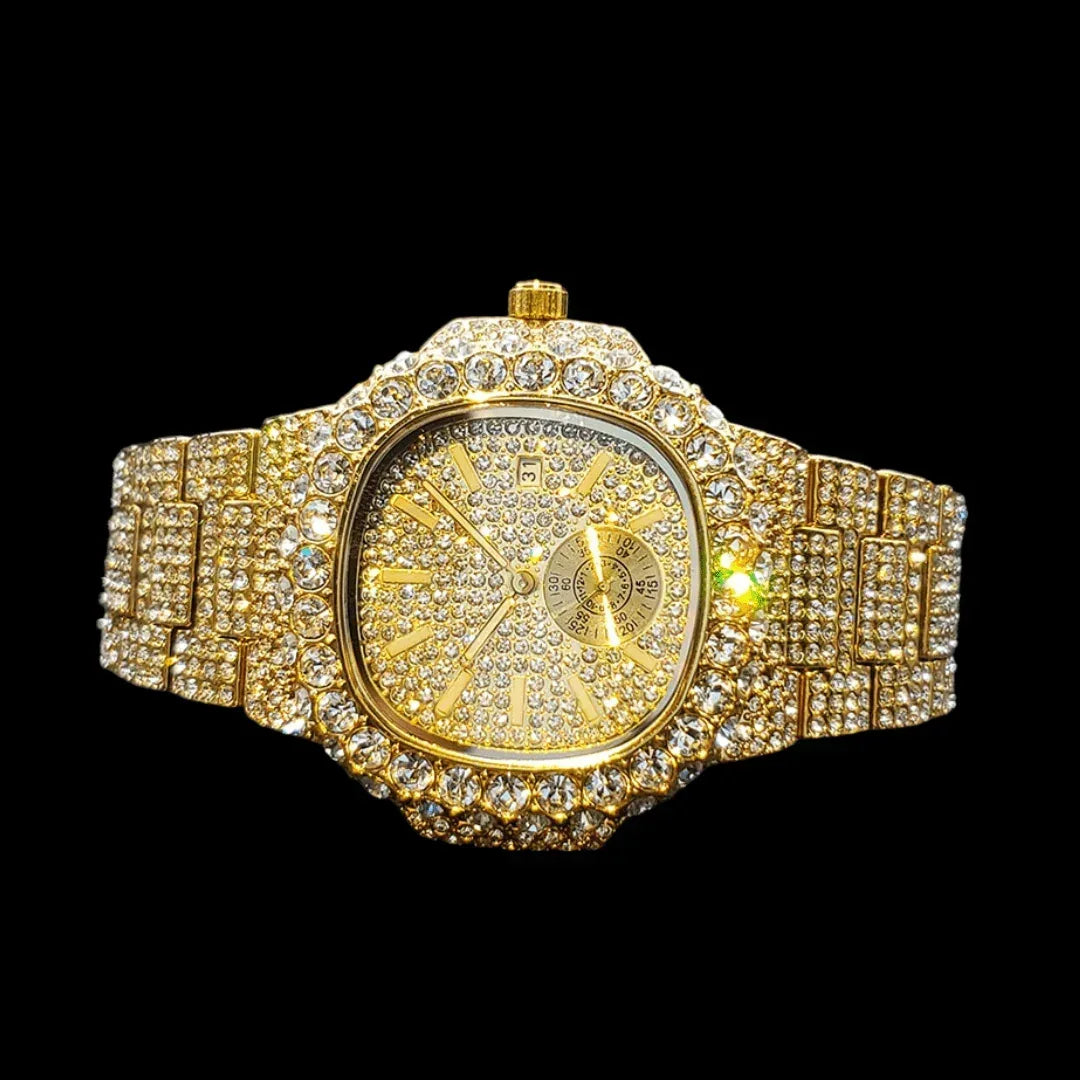 VVS Full Ice Date Special Minute Hand Iced Out Watch - CaratixJewelry