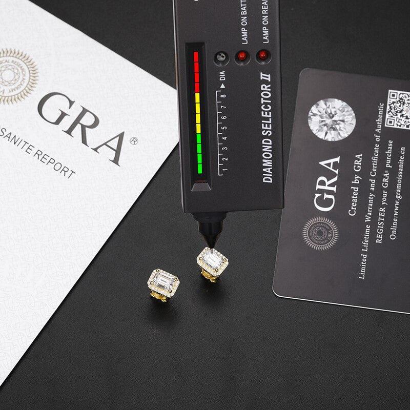 VVS Genuine Baguette Cut Solid 925 Silver Iced Earrings - CaratixJewelry