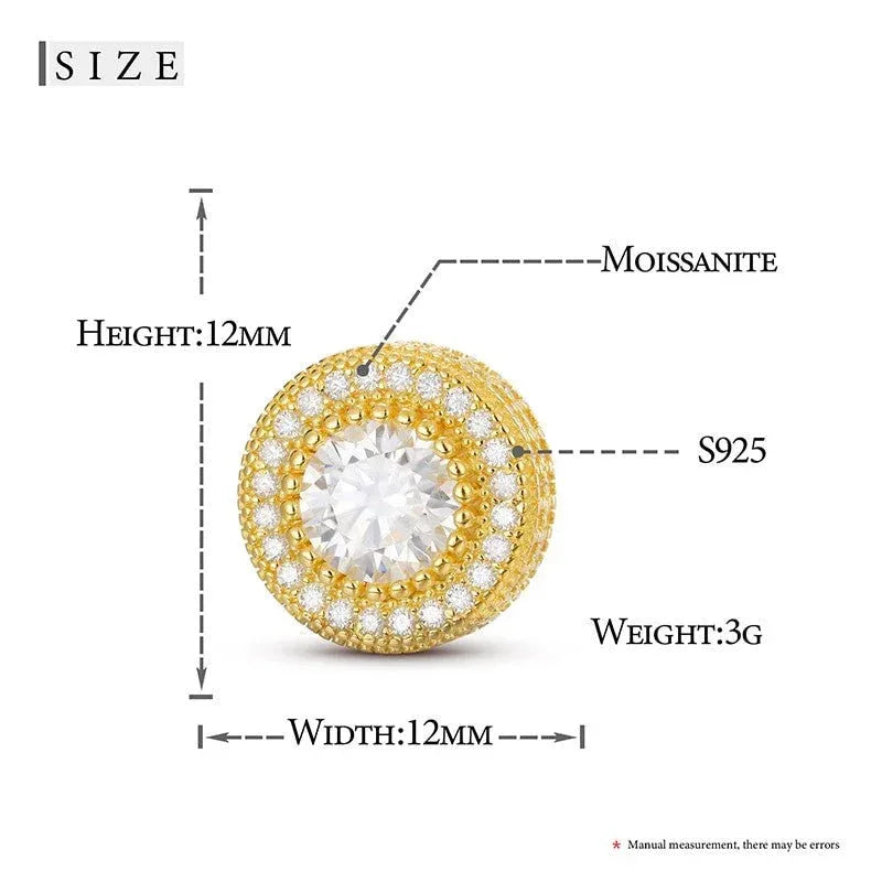 VVS Solid 925 Silver Hip Hop Centerstone Bling Earrings - CaratixJewelry