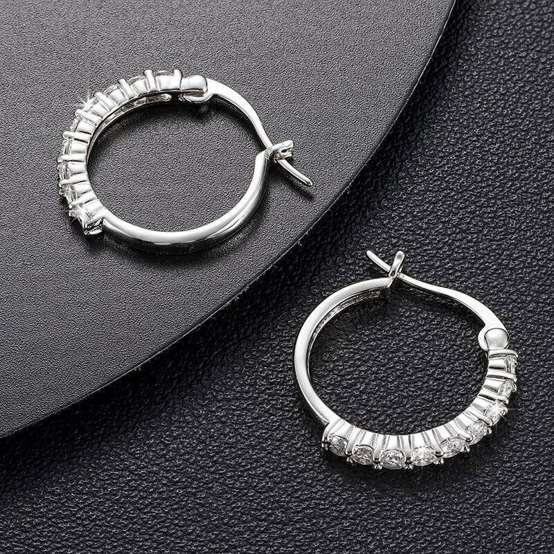 VVS Lab Designer Cut 14k Gold Over Sterling Silver Hoops - CaratixJewelry