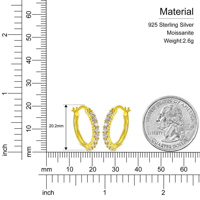 VVS Lab Designer Cut 14k Gold Over Sterling Silver Hoops - CaratixJewelry